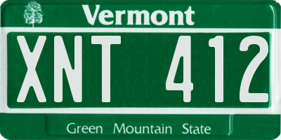 VT license plate XNT412
