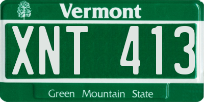 VT license plate XNT413