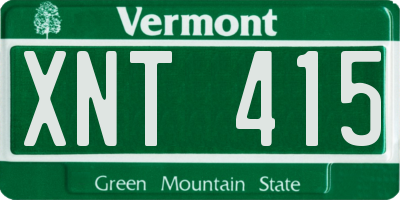 VT license plate XNT415
