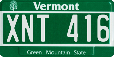VT license plate XNT416