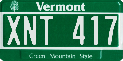 VT license plate XNT417
