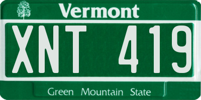 VT license plate XNT419