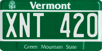 VT license plate XNT420