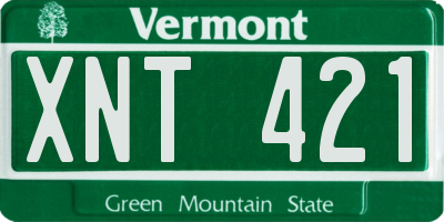 VT license plate XNT421