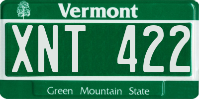 VT license plate XNT422