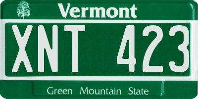 VT license plate XNT423