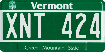 VT license plate XNT424