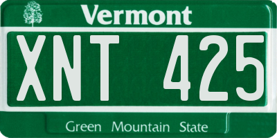 VT license plate XNT425