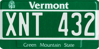 VT license plate XNT432