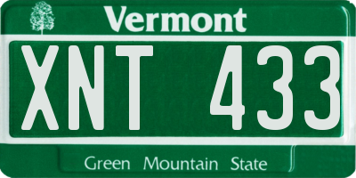 VT license plate XNT433