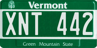 VT license plate XNT442