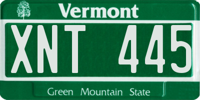 VT license plate XNT445