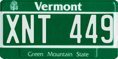 VT license plate XNT449