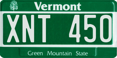 VT license plate XNT450