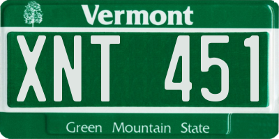 VT license plate XNT451