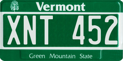 VT license plate XNT452