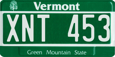 VT license plate XNT453