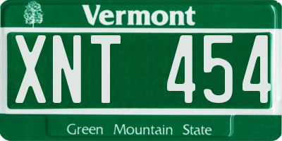 VT license plate XNT454