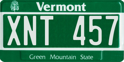 VT license plate XNT457