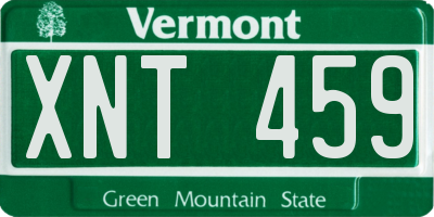 VT license plate XNT459