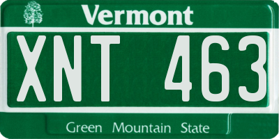 VT license plate XNT463