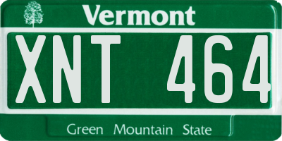 VT license plate XNT464