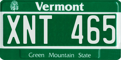 VT license plate XNT465