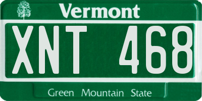 VT license plate XNT468