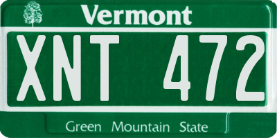 VT license plate XNT472