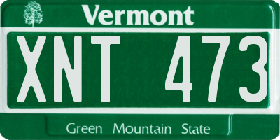 VT license plate XNT473