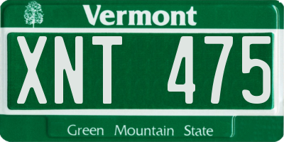 VT license plate XNT475