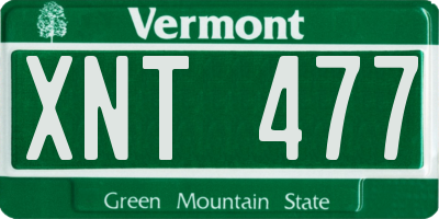 VT license plate XNT477