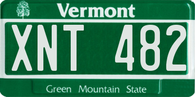 VT license plate XNT482