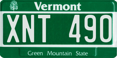 VT license plate XNT490