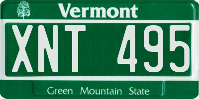 VT license plate XNT495