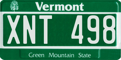 VT license plate XNT498