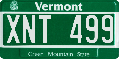 VT license plate XNT499