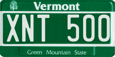 VT license plate XNT500
