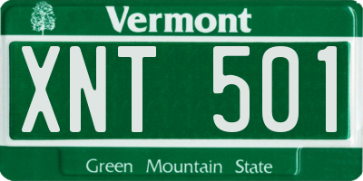 VT license plate XNT501