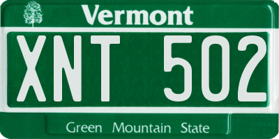 VT license plate XNT502