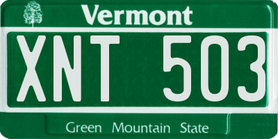 VT license plate XNT503