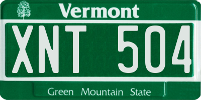 VT license plate XNT504