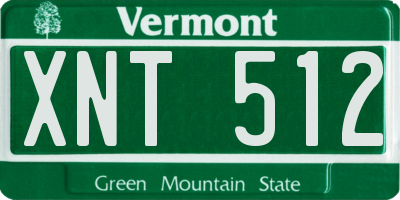 VT license plate XNT512