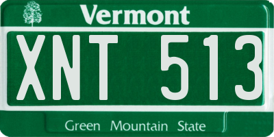 VT license plate XNT513