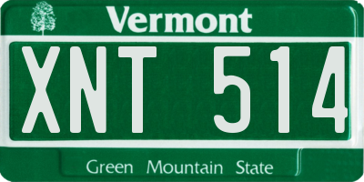 VT license plate XNT514