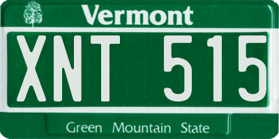 VT license plate XNT515