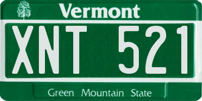 VT license plate XNT521