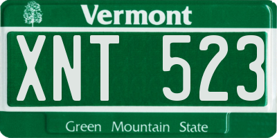 VT license plate XNT523