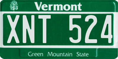 VT license plate XNT524