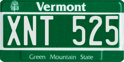 VT license plate XNT525
